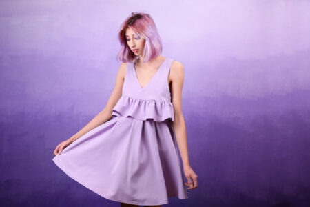 jakie buty do fioletowej sukienki